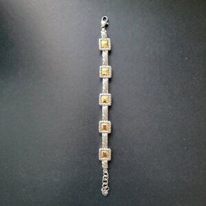 BRIGHTON REGINA Gold and Silver Tone Bracelet with Raised Accents